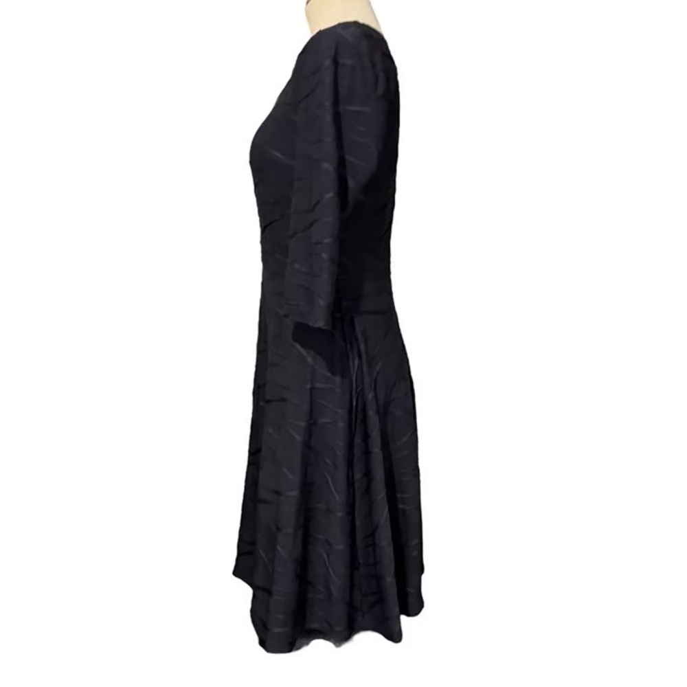 Joseph Ribkoff dress knee length Aline abstract dark blue wedding career sz 18 - Picture 7 of 12